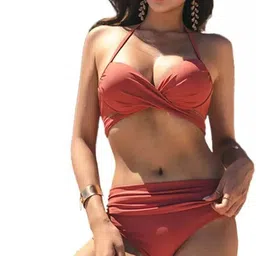 trixshla Bikini Sets Woven Women Bikini Orange Swimsuit image 1