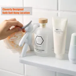 shalvi Wall Mounted Plastic Bathroom Buddy Shelf with 2 Self Adhesive Stickers, Plastic Wall Shelf image 4