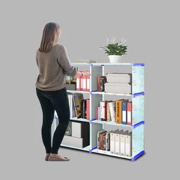 imperial fur 12 Layer Portable Book Shelf Rack | Space-Saving Book Stand for Home & Office Metal Open Book Shelf image 4