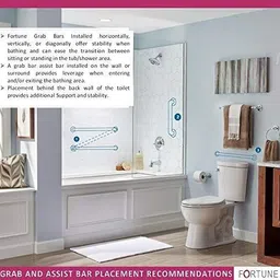 garbnoire Wall Mounted Stainless Steel Grab Bar for Bathroom & Bathtub Safety Hand Support Rail Matt Finish - Balance Handle - Towel Bar 8 Inch Pack of 2 Shower Grab Bar image 5