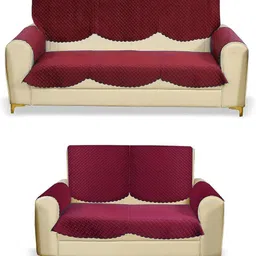 crafting bear Velvet 3+2 Seater L-Shape Sofa Geometric Cover-picture-12