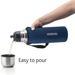 borosil Hydra Thermo Vacuum Insulated Water Bottle with Bag, 24 hrs Hot and Cold 1000 ml Flask image 5
