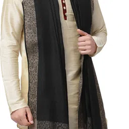 WEAVERS VILLA Wool Solid Men Shawl image 2