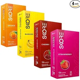 skore Flavoured Condoms – Orange, Banana, Cherry & Strawberry – 4 Pack (10s x 4) Condom-picture-23