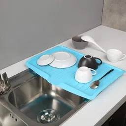 vortipu 1pcs Blue Draining Tray Plastic Storage Holder Drying Rack Tray for Tools Tray image 2