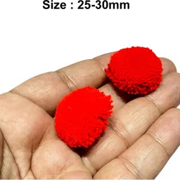 crafts haveli Red Pom Poms 100 pc image 4