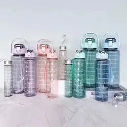 ssr Set of 3 Transparent Water Bottle 2000ML, 900ML, 300ML 2000 ml Water Bottles image 1