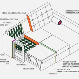 woodsworth from pepperfry Claven Fabric LHS Pull Out Sofa Cum Bed In Chestnut Brown Colour With Storage image 4