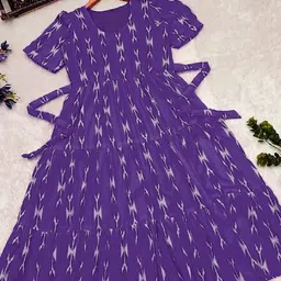 shreeharitendes Printed Cotton Rayon Stitched Anarkali Gown image 5