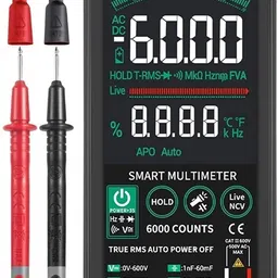 amicisense 618C Digital Multimeter Auto-Ranging 4.7” LCD Touch Color Display Intelligent Ultra Slim True RMS Handheld Multimeter AC/DC Voltage Resistance Frequency Capacitance Meter Diode with NCV and Flashlight Digital Multimeter-picture-27