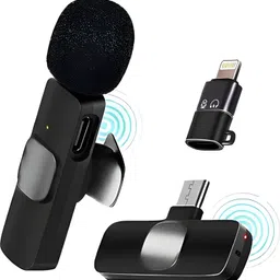 TRUWEL K8 Wireless Collar Mic USB/Type-C/Lightning OTG Plug & Play for All Devices Camera Microphone-picture-35