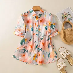 rieka Women Regular Fit Printed Wingtip Collar Casual Shirt-picture-30