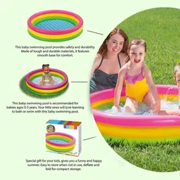 mira farmcraft Inflatable Round Swimming Pool Kids Bathing Mid Size 0 to 3 Years 3 feet Tubs Inflatable Swimming Pool image 2