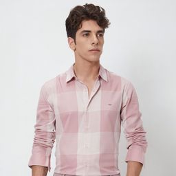mufti Men Slim Fit Checkered Spread Collar Casual Shirt-picture-38