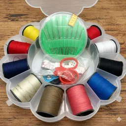 mooka 12-Color Thread Sewing Repair Kit with Needle Set Embroidery Hoop image 3