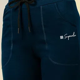 1 stop fashion Women Solid Blue Track Pants image 4