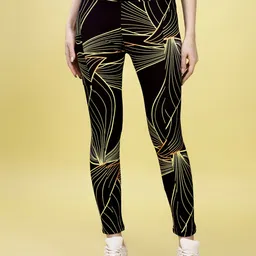 poojaran Printed Women Black Tights-picture-22