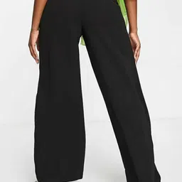 broadstar Women Loose Fit Black Lycra Blend Trousers image 2