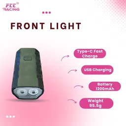 fcc racing Bicycle Adjustable Bottle Cage & Front C-Type Light Combo Waterproof Light & Bicycle Bottle Holder image 3