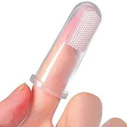 aradent Pack Of 1 Silicone Baby Finger Brush and Tongue Cleaner With Case Teether and Feeder image 4