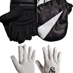 azad sports gallery WEEKET-KEEPING GLOVES WITH INNER GLOVES, CATCH WITH TREND Wicket Keeping Gloves image 1