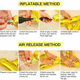 flipzone Solid Solid "LAKSHYA" Name Decoration Letter Foil Balloon (Gold, Pack of 7) Balloon image 2