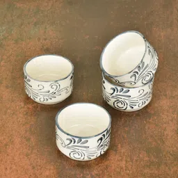 stylemyway Ceramic Sauce Bowl Hand Painted Ceramic Dip Bowls (50 ml , Grey , Set of 4)-picture-11