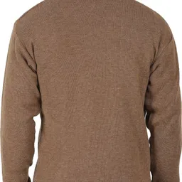 axolotl Men Self Design V Neck Brown Sweater image 2