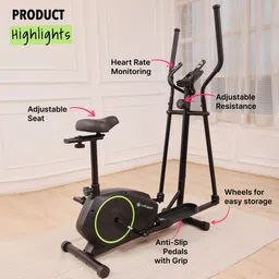 cultsport Bern Elliptical for Home Use, Max Weight:120Kg With Magnetic Resistance Cross Trainer image 3