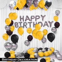tejal trader Birthday Balloons for Decoration 43Pcs Happy Birthday Decoration-picture-26