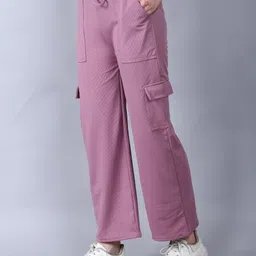 aileyis Women Regular Fit Pink Lycra Blend Trousers-picture-25