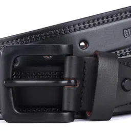 gino johnson Men Formal Black Genuine Leather Belt image 1