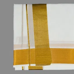 SAC SHREE APARAJEET CREATIONS Premium quality Men's White Fancy Golden Jari cotton dhoti Embroidered, Striped, Solid Men Dhoti-picture-36