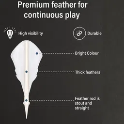 kaizen Diamond Badminton Shuttle Durable Feather Shuttle with Natural Cork Feather Shuttle - White image 4