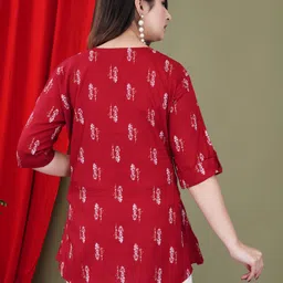 febq Casual Regular Sleeves Printed Women Gold Top image 2