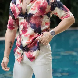 abizzstore retails surat Men Regular Fit Floral Print Button Down Collar Casual Shirt image 2