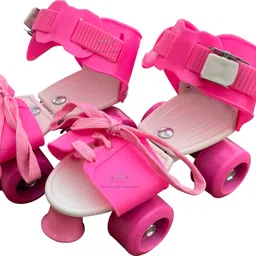 Roller Skates for Kids Age Group 5-12 Years Adjustable Inline Skating Shoes Quad Roller Skates - Size NA UK-image-3