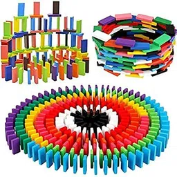toyka 120 Pcs Domino Blocks, 12 Color Wooden Domino Blocks Set, Domino Racing Toy Game-picture-16