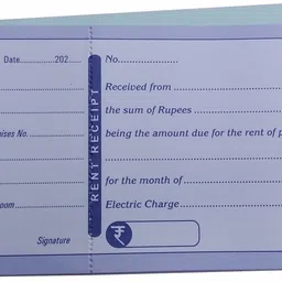 accounts Rent Bill Book 100 Pages 2 Pcs Rent Bill Book 100 Pages Pack of 2 Pcs (24.5 X 9 CM) 1-Part Rent Bill Book image 4