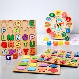 vhd Alphabet, Number, Shape & Clock Wooden Puzzle Toy for Kids Learning GG58-picture-14