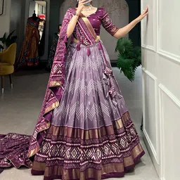 mitrabiz Self Design Semi Stitched Lehenga Choli image 3