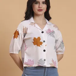 ekasya Women Boxy Fit Printed Lapel Collar Casual Shirt-picture-19