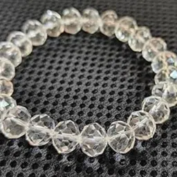 vibesle Stone, Clear Quartz Beads, Crystal Charm Bracelet image 2