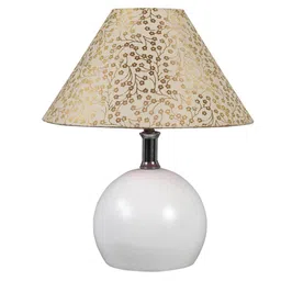 foziq Lucca Brown Natural Fiber Shade Night Lamp With Metal Base image 3
