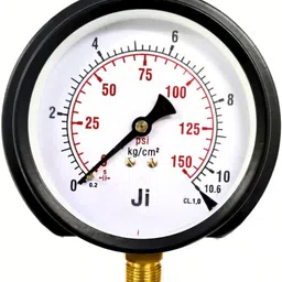 "ji" japsin instrumentation Pressure Gauge, 4" Dial, 0 - 10.6 Kg/Cm2, Bottom Entry, 3/8" BSP (M) Connection Dial Indicator-picture-10