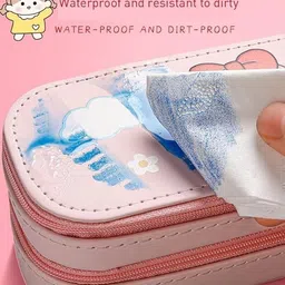 joy maker Unicorn Double layer pencil Pouch Unicorn Art Canvas Pencil Box image 2