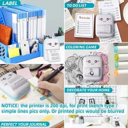 UK Enterprise Label Thermal Bluetooth Printer with 10 Pcs Thermal Roll Portable Label Printer Pocket Mobile Printer image 5