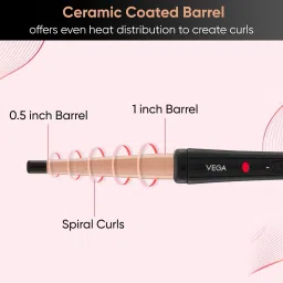 VEGA VHCH-05 Hair Curler with 360 Degree Swivel Cord (Ceramic Coated Plates, Black) image 3