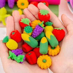 furnish marts Vegetable Eraser /Fruit Rubber Birthday Return Gifts for Kids Non-Toxic Eraser image 2