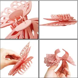 freebies Trendy Korean Butterfly Hair Clip for Women & Girls | Big Claw Clip (Pack of 3) Hair Claw image 3